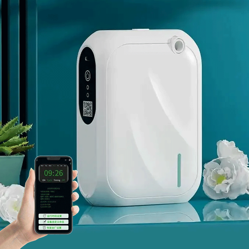 Home Fragrance System - カバー範囲200m³ アロマディフューザーマシン Bluetoothアプリ制御 フレグランスディフューザー 壁掛け式 香り拡散器