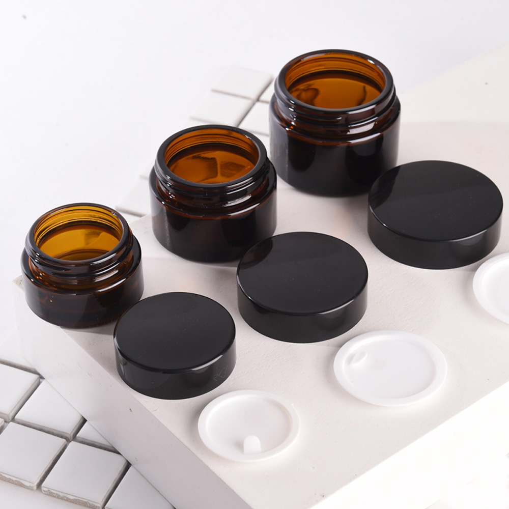 Amber Jar Candle - プラスチックキャンドルカップ,茶色と琥珀色,丸型,ジャーホルダー,スティック,100ml,250ml