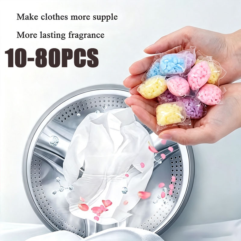 Scent Booster Bead - 10～80個入り 洗濯用香り付けビーズ 長持ちする香りカプセル 洗濯機用 衣類 タオルの香りを良くする