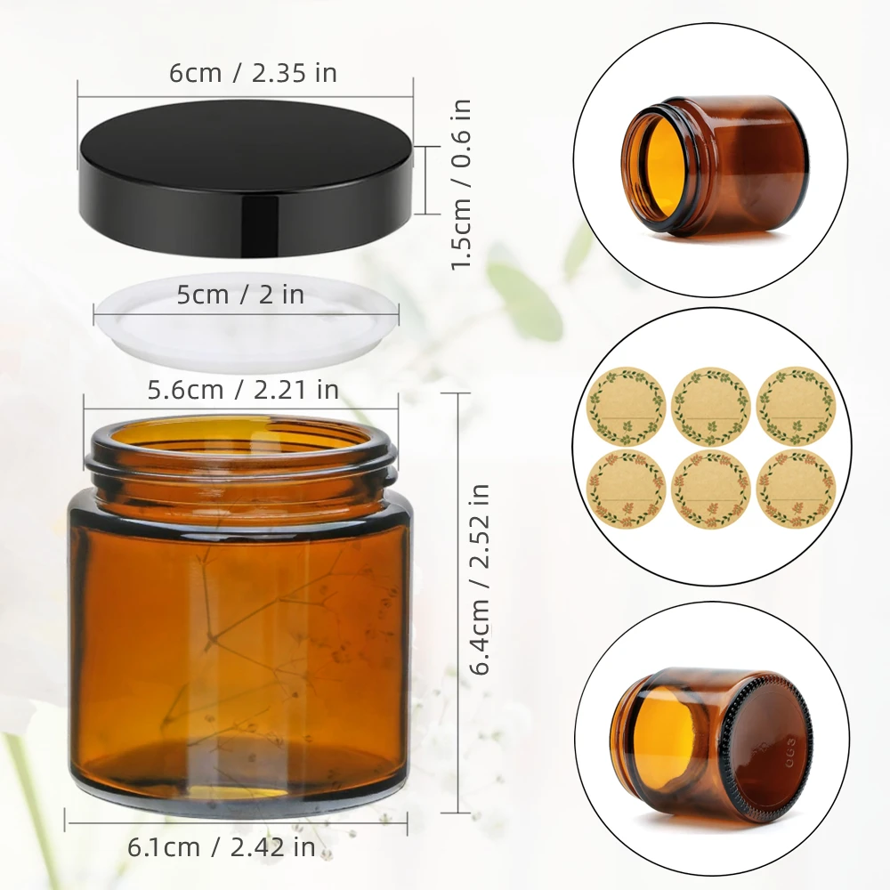 ガラスキャンドルジャー、4オンスの琥珀色の丸いガラスジャー、 - Amber Jar Candle のレビューと価格