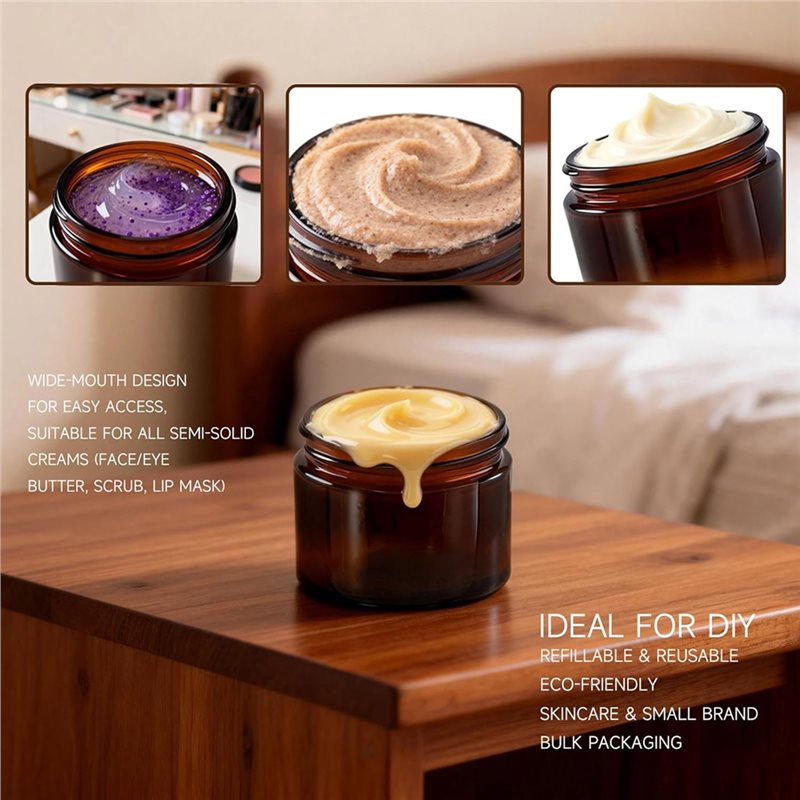 自家製化粧品、バーム、キャンドル、バター用 - 12個入り  - Amber Jar Candle のレビューと価格