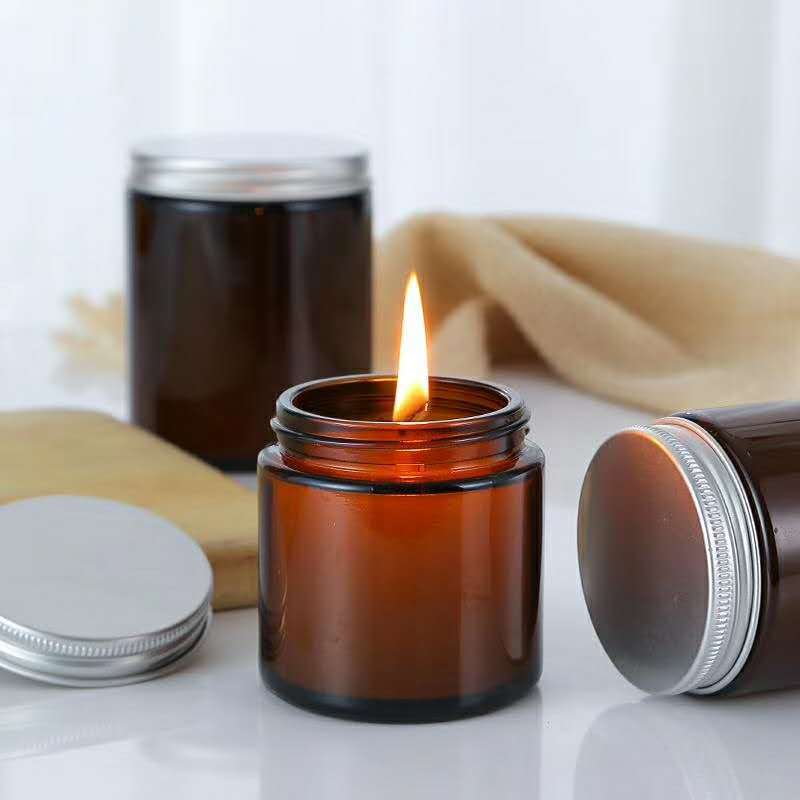 6個入り 100/250ml アンバーガラスキャンドルジャー - Amber Jar Candle のレビューと価格